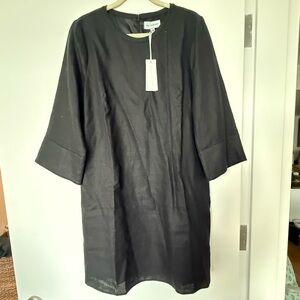 Molly Moorkamp black linen above knee dress